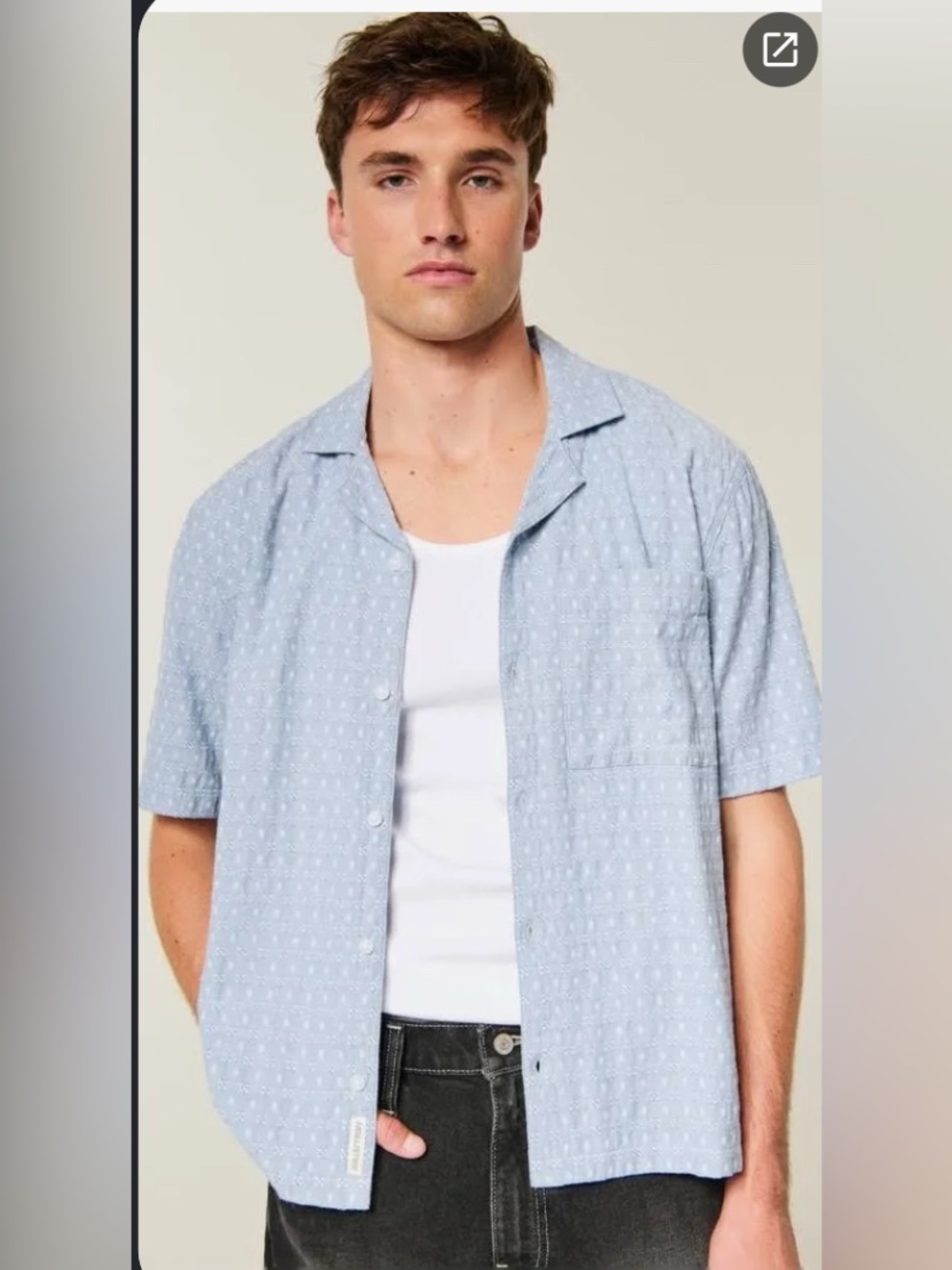 PacSun Light Blue Short Sleeve Button-Down Shirt